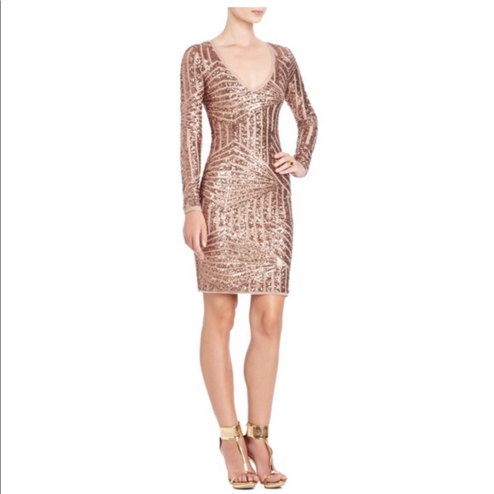 BCBGMaxAzria Metallic Sequin Dress
